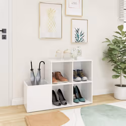 vidaXL Hall Shoe Cabinet White Engineered Wood Home Shoe Storage Organiser