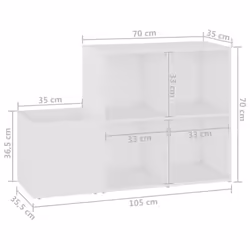 vidaXL Hall Shoe Cabinet White Engineered Wood Home Shoe Storage Organiser - Additional view 4