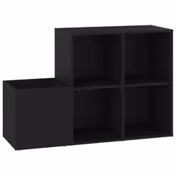 vidaXL Hall Shoe Cabinet Black Engineered Wood Home Shoe Storage Organiser - Additional view 2