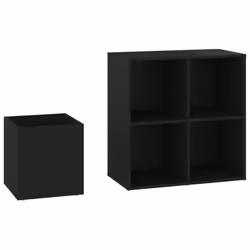 vidaXL Hall Shoe Cabinet Black Engineered Wood Home Shoe Storage Organiser - Additional view 7