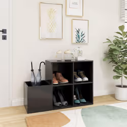 vidaXL Hall Shoe Cabinet Grey Engineered Wood Home Shoe Storage Organisers