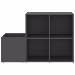 vidaXL Hall Shoe Cabinet Grey Engineered Wood Home Shoe Storage Organisers - Additional view 5