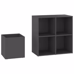 vidaXL Hall Shoe Cabinet Grey Engineered Wood Home Shoe Storage Organisers - Additional view 7