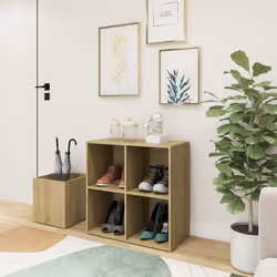 vidaXL Hall Shoe Cabinet Sonoma Oak Engineered Wood Shoe Storage Organiser