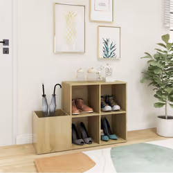 vidaXL Hall Shoe Cabinet Sonoma Oak Engineered Wood Shoe Storage Organiser