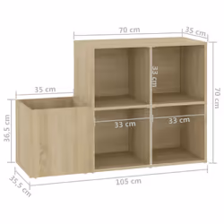 vidaXL Hall Shoe Cabinet Sonoma Oak Engineered Wood Shoe Storage Organiser - Additional view 4