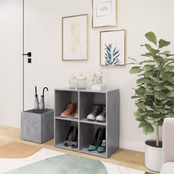 vidaXL Hall Shoe Cabinet Concrete Grey Engineered Wood Shoe Storage Organiser