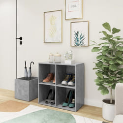 vidaXL Hall Shoe Cabinet Concrete Grey Engineered Wood Shoe Storage Organiser