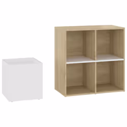 vidaXL Hall Shoe Cabinet White and Sonoma Oak Engineered Wood Shoe Organiser - Additional view 6