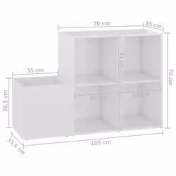 vidaXL Hall Shoe Cabinet High Gloss White Engineered Wood Storage Organiser