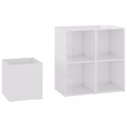 vidaXL Hall Shoe Cabinet High Gloss White Engineered Wood Storage Organiser - Additional view 4