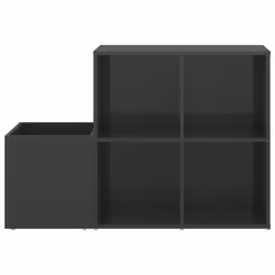 vidaXL Hall Shoe Cabinet High Gloss Grey Engineered Wood Storage Organiser - Additional view 5