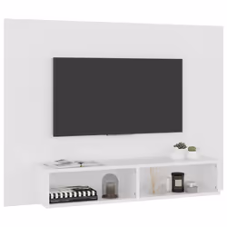 vidaXL Wall TV Cabinet White Chipboard Wall Side Plasma Hifi Stereo Cabinet - Additional view 5