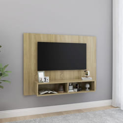 vidaXL Wall TV Cabinet Sonoma Oak Chipboard Side Plasma Hifi Stereo Cabinet