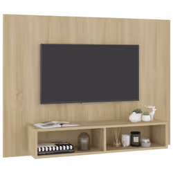 vidaXL Wall TV Cabinet Sonoma Oak Chipboard Side Plasma Hifi Stereo Cabinet - Additional view 5