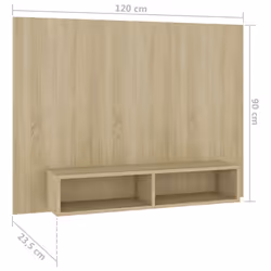 vidaXL Wall TV Cabinet Sonoma Oak Chipboard Side Plasma Hifi Stereo Cabinet - Additional view 7