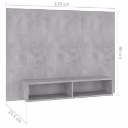 vidaXL Wall TV Cabinet Concrete Grey Engineered Wood Plasma Stereo Cabinet - Additional view 6