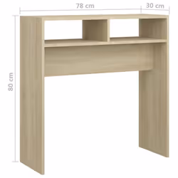 vidaXL Console Table Sonoma Oak Engineered Wood Accent Couch Side Hall Table - Additional view 4