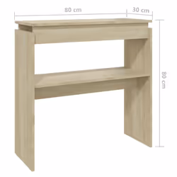vidaXL Console Table Sonoma Oak Engineered Wood Indoor Couch Accent Side Table - Additional view 6