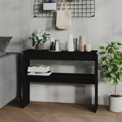 vidaXL Console Table Black Engineered Wood Living Room Couch Accent Side Table
