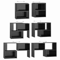 vidaXL TV Cabinet High Gloss Black Engineered Wood Stereo Cabinet TV Stand - Additional view 6