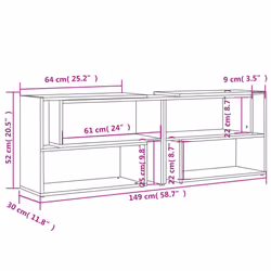 vidaXL TV Cabinet High Gloss Grey Engineered Wood Sideboard Plasma Cabinet - Additional view 4