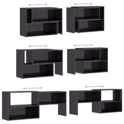 vidaXL TV Cabinet High Gloss Grey Engineered Wood Sideboard Plasma Cabinet - Additional view 6