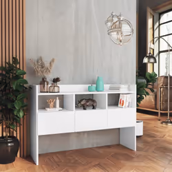 vidaXL Sideboard White Engineered Wood Side Storage Cabinet Oganiser Cupboard - Additional view 2