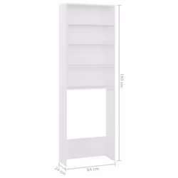 vidaXL Washing Machine Cabinet White Indoor Bathroom Cupboard Storage Rack - Additional view 8