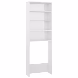vidaXL Washing Machine Cabinet High Gloss White Bathroom Cupboard Storage Rack - Additional view 2