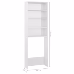 vidaXL Washing Machine Cabinet High Gloss White Bathroom Cupboard Storage Rack - Additional view 4