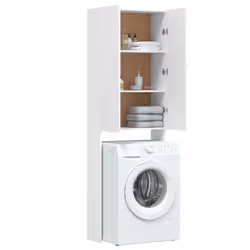 vidaXL Washing Machine Cabinet White Bathroom Laundry Room Cupboard Shelf - Additional view 6