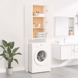 vidaXL Washing Machine Cabinet White Bathroom Laundry Room Cupboard Shelf - Additional view 7