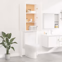 vidaXL Washing Machine Cabinet White Bathroom Laundry Room Cupboard Shelf - Additional view 8