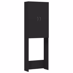 vidaXL Washing Machine Cabinet Black Bathroom Laundry Room Cupboard Shelf