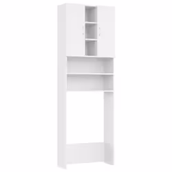 vidaXL Washing Machine Cabinet White Bathroom Laundry Room Cupboard Shelf