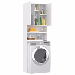 vidaXL Washing Machine Cabinet White Bathroom Laundry Room Cupboard Shelf - Additional view 4