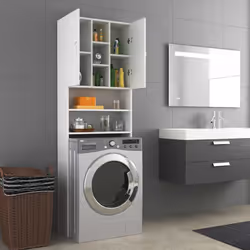 vidaXL Washing Machine Cabinet White Bathroom Laundry Room Cupboard Shelf - Additional view 5