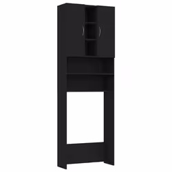 vidaXL Washing Machine Cabinet Black Bathroom Laundry Room Cupboard Shelf