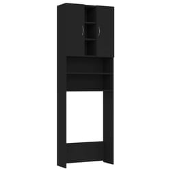 vidaXL Washing Machine Cabinet Black Bathroom Laundry Room Cupboard Shelf