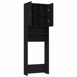 vidaXL Washing Machine Cabinet Black Bathroom Laundry Room Cupboard Shelf