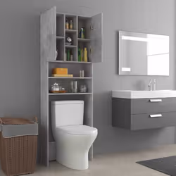 vidaXL Washing Machine Cabinet Concrete Grey Bathroom Laundry Room Cupboard - Additional view 6
