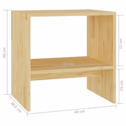 vidaXL Solid Pinewood Bedside Cabinet Wooden Bedroom Nightstand Bed Cabinet