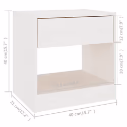 VidaXL 808065 nightstand/bedside table White - Additional view 7