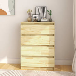 vidaXL Solid Pinewood Side Cabinet Bedroom Sideboard Storage Drawer Cabinet