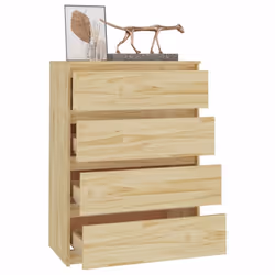 vidaXL Solid Pinewood Side Cabinet Bedroom Sideboard Storage Drawer Cabinet - Additional view 6