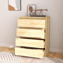 vidaXL Solid Pinewood Side Cabinet Bedroom Sideboard Storage Drawer Cabinet - Additional view 7
