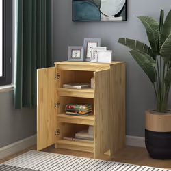 vidaXL Solid Pinewood Sideboard Highboard Book Side Cabinet Multi Colours - light wood