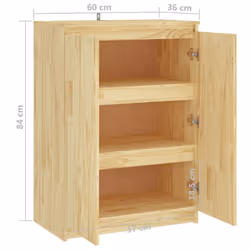 vidaXL Solid Pinewood Sideboard Highboard Book Side Cabinet Multi Colours - light wood - Additional view 9
