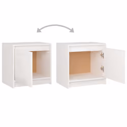 vidaXL 1/2x Solid Pinewood Bedside Cabinet Bedroom Bedside Table Multi Colours - white, 1 - Additional view 7